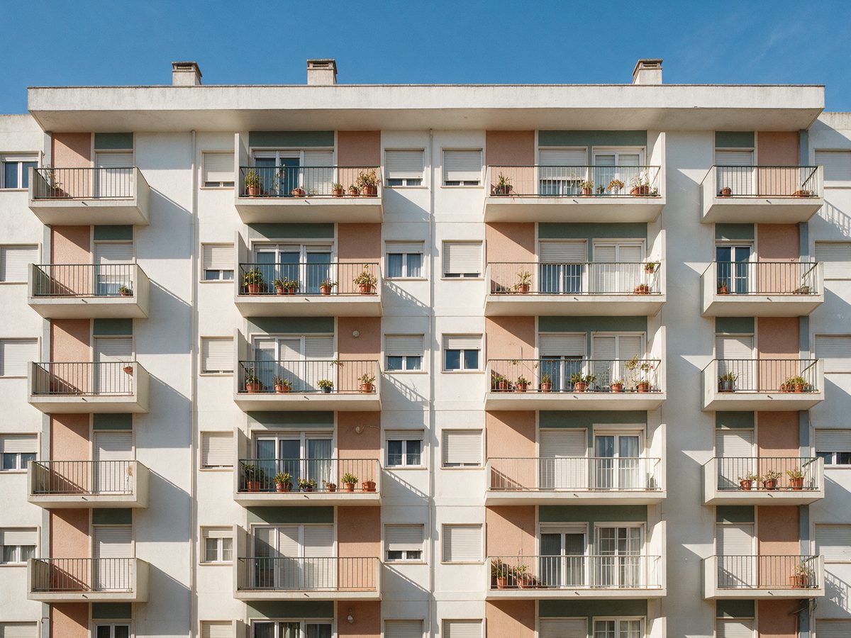 Fachada de prédio de habitação bem conservado
