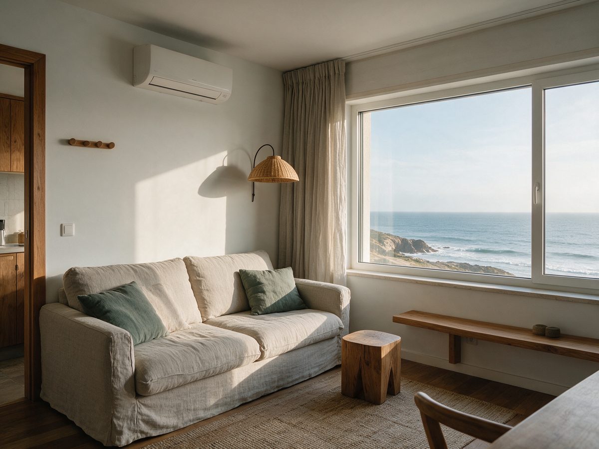 Interior de apartamento de alojamento local com vista para o mar