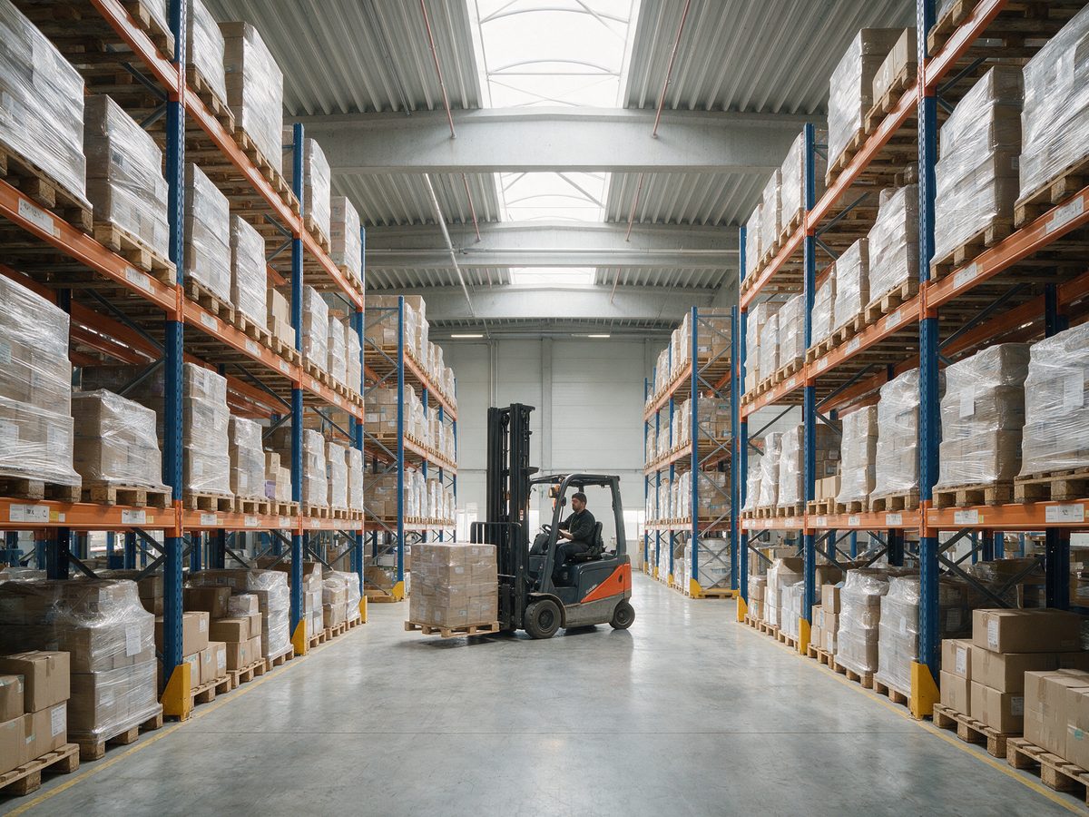 Interior de armazém logístico moderno